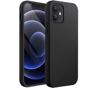JETech Coque en Silicone pour iPhone 12 Mini 5,4 Pouces, étui de Protection Complète du Corps au Toucher Soyeux, Housse Doublure Douce en Tissu Microfibre, Anti-Chocs (Noir)