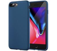 JETech Coque en Silicone pour iPhone 7 Plus / 8 Plus, Étui de Protection Complète du Corps au Toucher Soyeux, Housse avec Doublure Douce en Tissu Microfibre (Bleu Cobalt)