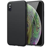 JETech Coque en Silicone pour iPhone XS Max 6,5 Pouces, étui de Protection Complète du Corps au Toucher Soyeux, Housse avec Doublure Douce en Tissu Microfibre, Anti-Chocs (Noir)