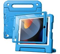 JETech Coque Enfant pour iPad 10,2 Pouces (9ème/8ème/7ème Génération, 2021/2020/2019) avec Protection Écran, Housse étui de Protecteur Antichoc avec Support Poignée (Bleu)