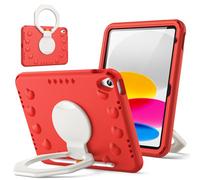 JETech Coque Enfant pour iPad (A16) 11ᵉ/10ᵉ Génération (2025/2022) avec Rotation à 360 Degrés Support Poignée, Étui Housse de Tablette Légère Antichoc avec Porte-Pencil (Rouge)