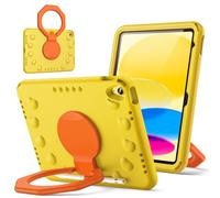 JETech Coque Enfant pour iPad (A16) 11ᵉ/10ᵉ Génération (2025/2022) avec Rotation à 360 Degrés Support Poignée, Étui Housse de Tablette Légère Antichoc avec Porte-Pencil (Jaune)