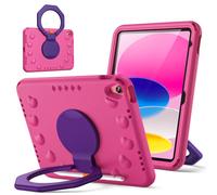 JETech Coque Enfant pour iPad (A16) 11ᵉ/10ᵉ Génération (2025/2022) avec Rotation à 360 Degrés Support Poignée, Étui Housse de Tablette Légère Antichoc avec Porte-Pencil (Prune)