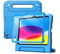 JETech Coque Enfant pour iPad (A16) 11ème/10ème Génération (2025/2022) avec Protecteur Écran Intégré, Housse Étui de Protecteur Antichoc avec Support Poignée (Bleu)