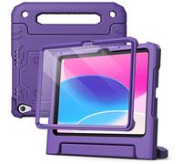 JETech Coque Enfant pour iPad (A16) 11ème/10ème Génération (2025/2022) avec Protecteur Écran Intégré, Housse Étui de Protecteur Antichoc avec Support Poignée (Violet)