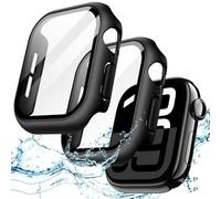 JETech Coque Étanche avec Protection D'écran pour Apple Watch Series 11/10 46mm, Film en Verre Trempé Intégré, Étui Housse de Protecteur Complète en PC Dur, Lot de 2 (Noir)
