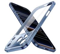 JETech Coque Fine pour iPhone 17 Pro Max 6,9 Pouces avec Objectif de Caméra Protection Complète, Étui Housse Transparente Protectrice Minimaliste Ultra Mince Légère (Bleu Intense)