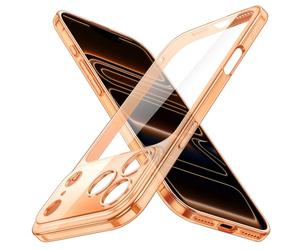 JETech Coque Fine pour iPhone 17 Pro Max 6,9 Pouces avec Objectif de Caméra Protection Complète, Étui Housse Transparente Protectrice Minimaliste Ultra Mince Légère (Orange)