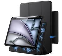 JETech Coque Magnétique Détachable pour iPad Air 11 Pouces M4/M3/M2 (2026/2025/2024), iPad Air 5ᵉ/4ᵉ avec Porte-Stylet, Étui Housse Rotative Amovible, Support Portrait/Paysage (Noir)