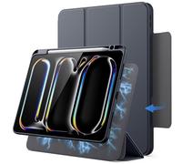 JETech Coque Magnétique Détachable pour iPad Pro 11 Pouces M5/M4 (2025/2024) avec Porte-Pencil, Étui Housse Transparent Rotative Amovible, Support Portrait/Paysage (Gris)
