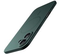 JETech Coque Magnétique Fine pour iPhone 17 6,3 Pouces, Compatible avec MagSafe, Étui Housse Ultra-Mince Minimaliste avec Mat et Protection Complète d'Objectif Caméra (Vert Nuit)