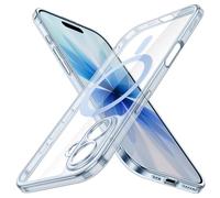 JETech Coque Magnétique Fine pour iPhone 17 6,3 Pouces Compatible avec MagSafe, Objectif Caméra Protection Complète, Étui Housse Transparente Protectrice Ultra Mince Légère (Brume)