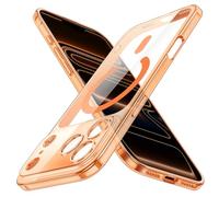 JETech Coque Magnétique Fine pour iPhone 17 Pro 6,3 Pouces Compatible avec MagSafe, Objectif Caméra Protection Complète, Étui Housse Transparente Protectrice Ultra Mince Légère (Orange)