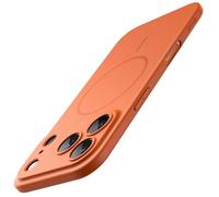 JETech Coque Magnétique Fine pour iPhone 17 Pro Max 6,9 Pouces, Compatible avec MagSafe, Étui Housse Ultra-Mince Minimaliste avec Mat et Protection Complète d'Objectif Caméra (Orange)