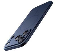 JETech Coque Magnétique Fine pour iPhone 17 Pro Max 6,9 Pouces, Compatible avec MagSafe, Étui Housse Ultra-Mince Minimaliste avec Mat et Protection Complète d'Objectif Caméra (Bleu Foncé)