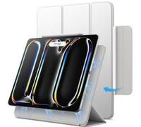 JETech Coque Magnétique pour iPad Pro 13 Pouces M5/M4 (2025/2024), Soutien Pencil Pro et Pencil (USB-C), Aimant Puissant, Étui Housse de Tablette Support Fin à Trois Volets (Argent)