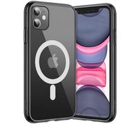 JETech Coque Magnétique pour iPhone 11 6,1 Pouces Compatible avec Recharge sans Fil MagSafe, Housse de Téléphone Antichoc, Dos Transparente Anti-Rayures (Noir)