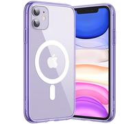 JETech Coque Magnétique pour iPhone 11 6,1 Pouces Compatible avec Recharge sans Fil MagSafe, Housse de Téléphone Antichoc, Dos Transparente Anti-Rayures (Violet Intense)