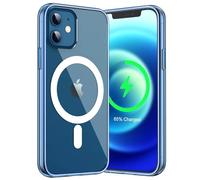 JETech Coque Magnétique pour iPhone 12/12 Pro 6,1 Pouces Compatible avec MagSafe Recharge sans Fil, Étui Housse de Téléphone Antichoc, Dos Transparente Anti-Rayures (Jean Indigo)