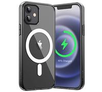 JETech Coque Magnétique pour iPhone 12/12 Pro 6,1 Pouces Compatible avec MagSafe Recharge sans Fil, Étui Housse de Téléphone Antichoc, Dos Transparente Anti-Rayures (Noir)
