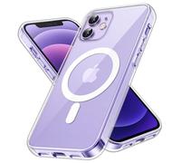 JETech Coque Magnétique pour iPhone 12/12 Pro 6,1 Pouces Compatible avec MagSafe Recharge sans Fil, Étui Housse de Téléphone Antichoc, Dos Transparente Anti-Rayures (Transparente)