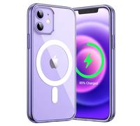 JETech Coque Magnétique pour iPhone 12 Mini 5,4 Pouces Compatible avec MagSafe Recharge sans Fil, Étui Housse de Téléphone Antichoc, Dos Transparente Anti-Rayures (Violet Intense)