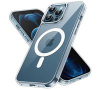 JETech Coque Magnétique pour iPhone 12 Pro Max 6,7 Pouces pour Recharge sans Fil MagSafe, Housse de Téléphone Antichoc, Dos Transparente Anti-Rayures (Transparente)