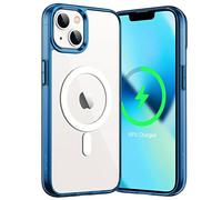JETech Coque Magnétique pour iPhone 13 6,1 Pouces Compatible avec MagSafe Recharge sans Fil, Étui Housse de Téléphone Antichoc, Dos Transparente Anti-Rayures (Marine)