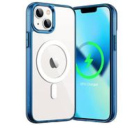 JETech Coque Magnétique pour iPhone 13 Mini 5,4 Pouces Compatible avec MagSafe Recharge sans Fil, Étui Housse de Téléphone Antichoc, Dos Transparente Anti-Rayures (Marine)