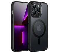 JETech Coque Magnétique pour iPhone 13 Pro 6,1 Pouces Compatible avec MagSafe, Etui Translucide Mat Arrière Housse Protection Complète de l'Objectif de Caméra Fine Antichoc (Noir)