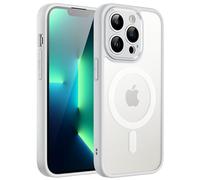 JETech Coque Magnétique pour iPhone 13 Pro Max 6,7 Pouces Compatible avec MagSafe, Etui Translucide Mat Arrière Housse Protection Complète de l'Objectif de Caméra Fine Antichoc (Gris)
