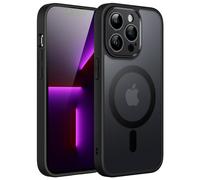 JETech Coque Magnétique pour iPhone 13 Pro Max 6,7 Pouces Compatible avec MagSafe, Etui Translucide Mat Arrière Housse Protection Complète de l'Objectif de Caméra Fine Antichoc (Noir)