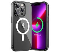 JETech Coque Magnétique pour iPhone 13 Pro Max 6,7 Pouces Compatible avec MagSafe Recharge sans Fil, Étui Housse de Téléphone Antichoc, Dos Transparente Anti-Rayures (Noir)