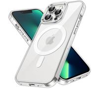 JETech Coque Magnétique pour iPhone 13 Pro Max 6,7 Pouces Compatible avec MagSafe Recharge sans Fil, Étui Housse de Téléphone Antichoc, Dos Transparente Anti-Rayures (Transparente)