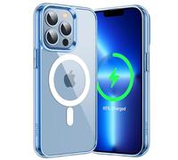 JETech Coque Magnétique pour iPhone 13 Pro Max 6,7 Pouces Compatible avec MagSafe Recharge sans Fil, Étui Housse de Téléphone Antichoc, Dos Transparente Anti-Rayures (Bleu Alpin)