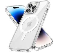 JETech Coque Magnétique pour iPhone 14 Pro Max 6,7 Pouces Compatible avec MagSafe Recharge sans Fil, Étui Housse de Téléphone Antichoc, Dos Transparente Anti-Rayures (Transparente)