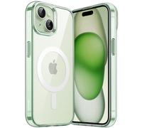 JETech Coque Magnétique pour iPhone 15 6,1 Pouces Compatible avec MagSafe Recharge sans Fil, Étui Housse de Téléphone Antichoc, Dos Transparente Anti-Rayures (Vert)