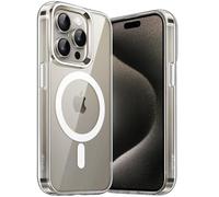 JETech Coque Magnétique pour iPhone 15 Pro Max 6,7 Pouces Compatible avec MagSafe Recharge sans Fil, Étui Housse Antichoc, Dos Transparente Anti-Rayures (Transparente)