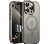 JETech Coque Magnétique pour iPhone 16 Pro 6,3 Pouces avec Bouton de Capture de Contrôle de Caméra, Compatible avec MagSafe, Étui Housse Translucide Dos Mat Fine Antichoc (Titane Naturel)