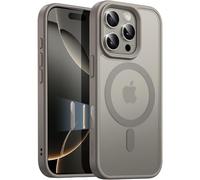 JETech Coque Magnétique pour iPhone 16 Pro Max 6,9 Pouces avec Bouton de Capture de Contrôle de Caméra, Compatible avec MagSafe, Étui Housse Translucide Dos Mat Fine Antichoc (Titane Naturel)