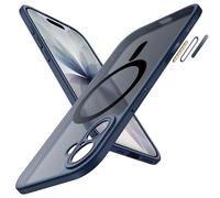 JETech Coque Magnétique pour iPhone 17 6,3 Pouces Compatible avec MagSafe, Étui Housse de Fine Antichoc avec Bouton de Contrôle de Caméra Intégré, Dos Translucide Mat (Bleu Orage)