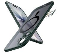 JETech Coque Magnétique pour iPhone 17 6,3 Pouces Compatible avec MagSafe, Étui Housse de Fine Antichoc avec Bouton de Contrôle de Caméra Intégré, Dos Translucide Mat (Vert Foncé)