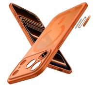 JETech Coque Magnétique pour iPhone 17 Pro 6,3 Pouces Compatible avec MagSafe, Étui Housse de Fine Antichoc avec Bouton de Contrôle de Caméra Intégré, Dos Translucide Mat (Orange)