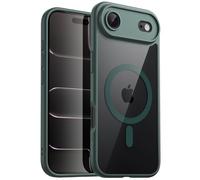 JETech Coque Magnétique pour iPhone Air Compatible avec MagSafe, Étui Housse Antichoc Bumper, Cadre en TPU Mat de Couleur Unie, Dos Transparent Anti-Rayures (Vert Foncé)