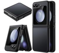 JETech Coque Mat pour Samsung Galaxy Z Flip 5 2023, Étui Housse de Dos en PC Givré Translucide avec Cadre de Protection en TPU Absorbant Les Chocs (Noir)