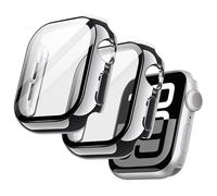 JETech Coque Plaquée avec Protection D'écran pour Apple Watch Series 11/10 42mm, Design à Lustre Métallique, Étui Housse de Protecteur Globale, Film en Verre Trempé Intégré, Lot de 2 (Argent)