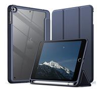 JETech Coque pour iPad Mini 5e/4e Gén 7,9" (2019/2015), Bleu Marine | Étui Housse Dos Transparent, Porte-Pencil, Support 3 Volets, Veille/Réveil Automatique