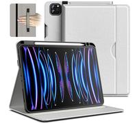 JETech Coque pour iPad Pro 11 Pouces 4/3/2 (Modèle 2022/2021/2020), Étui Housse de Protection Folio en Cuir PU avec Dragonne, Porte-Stylet & Poche, Visualisation Multi-Angles (Argent)