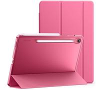 JETech Coque pour Samsung Galaxy Tab S10 Lite/S10 FE/S9 FE 10,9 Pouces, Étui Housse Protection Tablette Fine Folio Support Dos Translucide à Trois Volets, Soutien Chargement du S Pen (Rose)