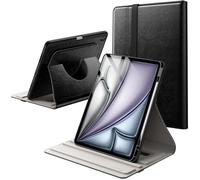 JETech Coque Rotatif pour iPad Air 13 Pouces M4/M3/M2 (2026/2025/2024) avec Porte-Stylet, Rotation à 360 Degrés en Cuir PU Folio Housse de Protection (Noir)